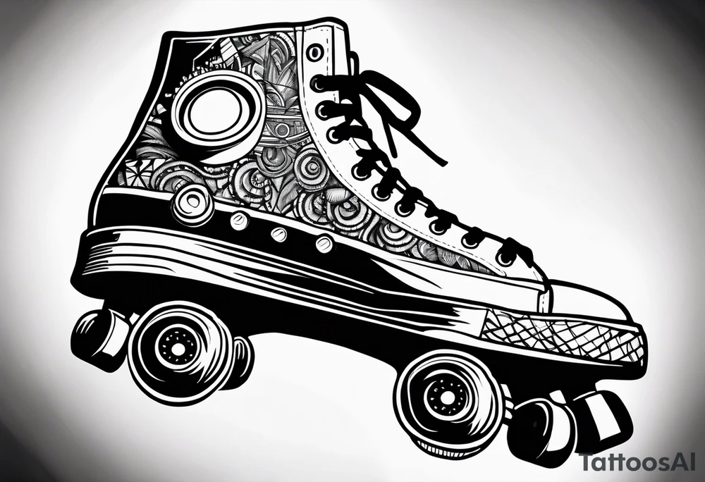 Boombox rollerskates tattoo idea