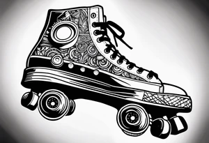 Boombox rollerskates tattoo idea