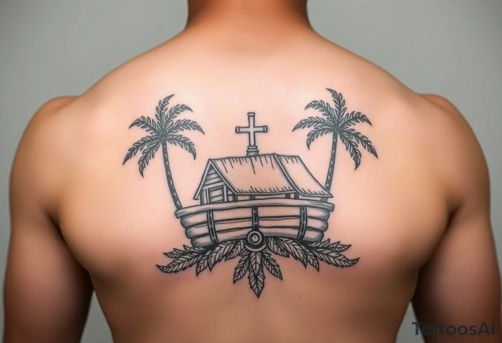 Samoan noah’s ark tattoo chest piece tattoo idea