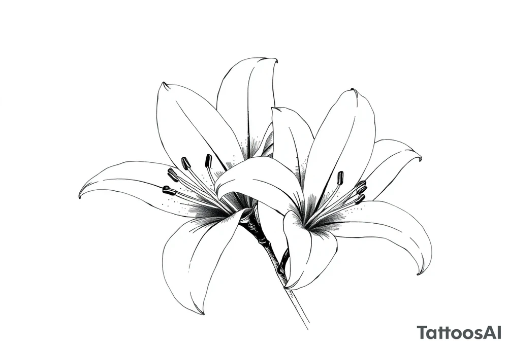 White lillies that lol like an antique etching tattoo idea