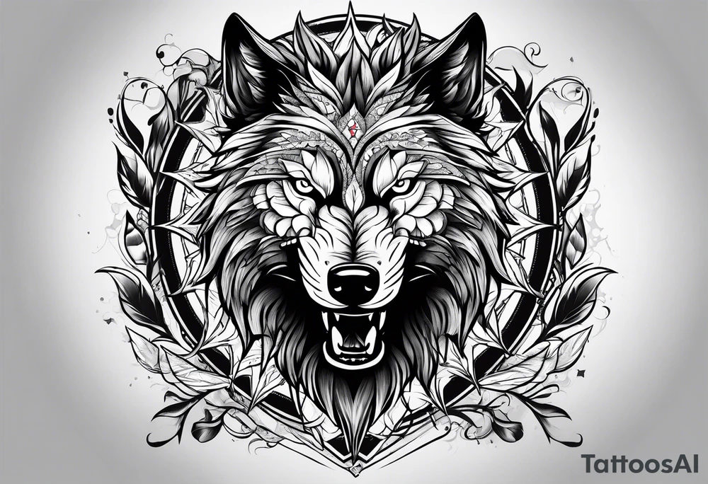 Angry wolfe tattoo idea