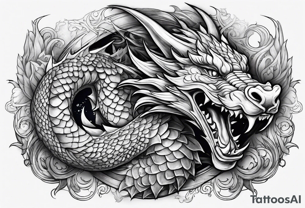 roaring dragons tattoo idea