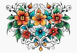 music song vine flowers tattoo idea