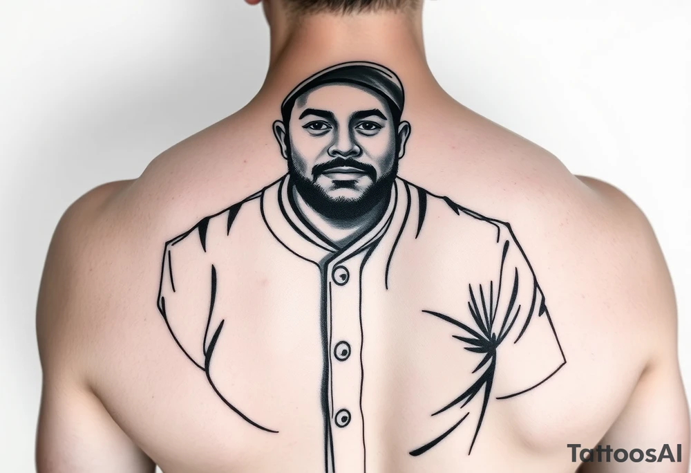 Culinary chef wearing a baseball outfit tattoo idea