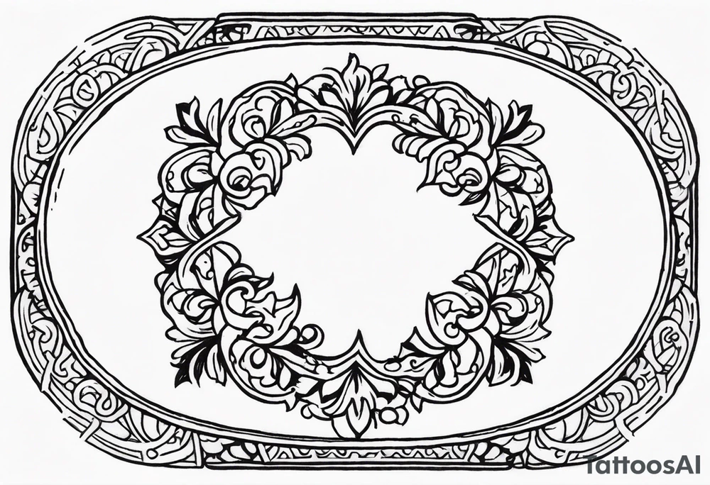 orante oval border tattoo idea