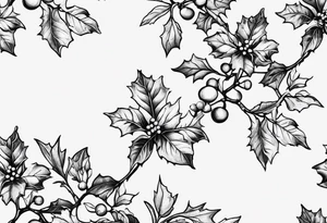 holly flower stem no flower tattoo idea