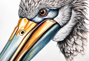 action photo diving pelican tattoo idea