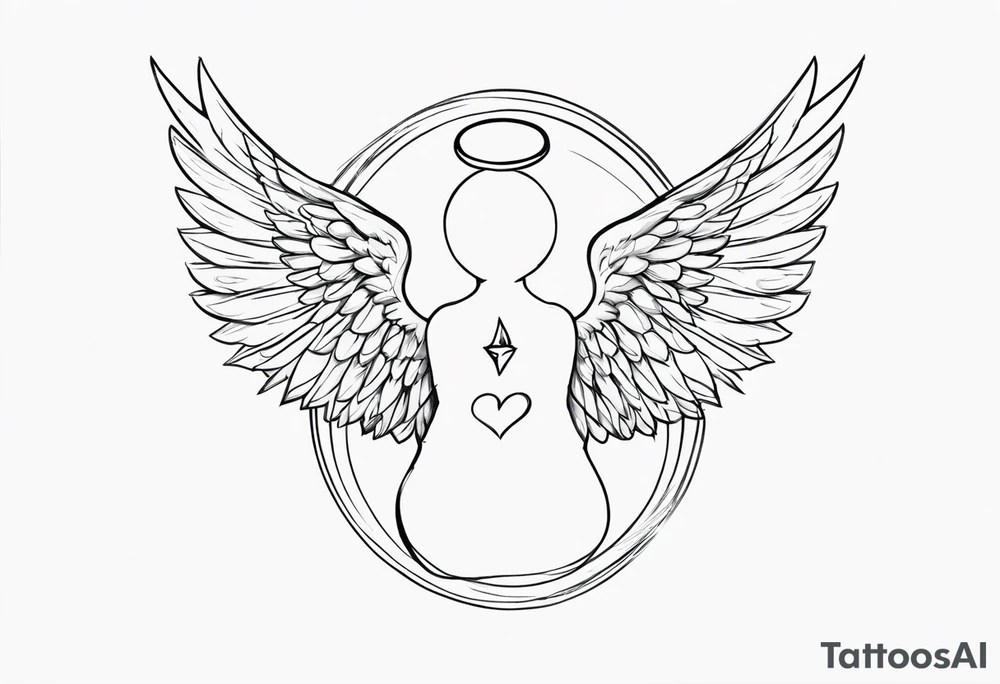 Angel with quote 
forever in my heart tattoo idea