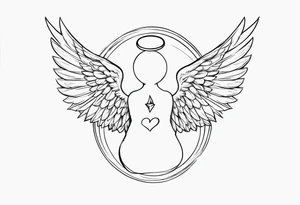 Angel with quote 
forever in my heart tattoo idea