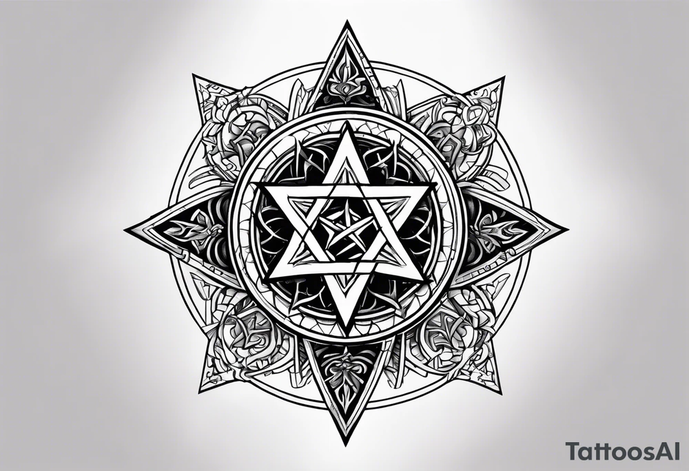 pentagram upsidedown cross tattoo idea