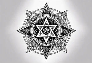 pentagram upsidedown cross tattoo idea