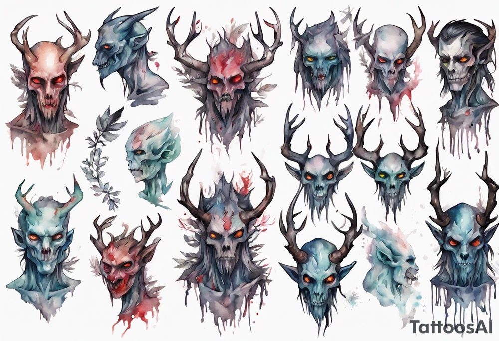 a humanoid 
wendigo tattoo idea
