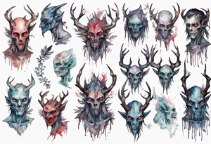 a humanoid 
wendigo tattoo idea