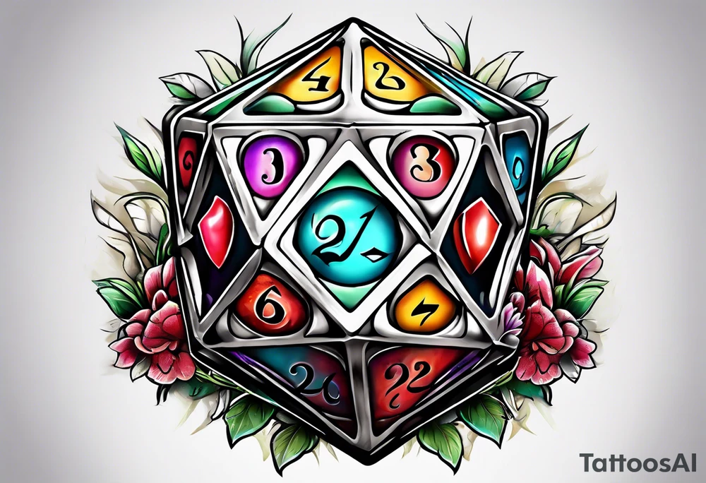 a twenty sided die tattoo idea