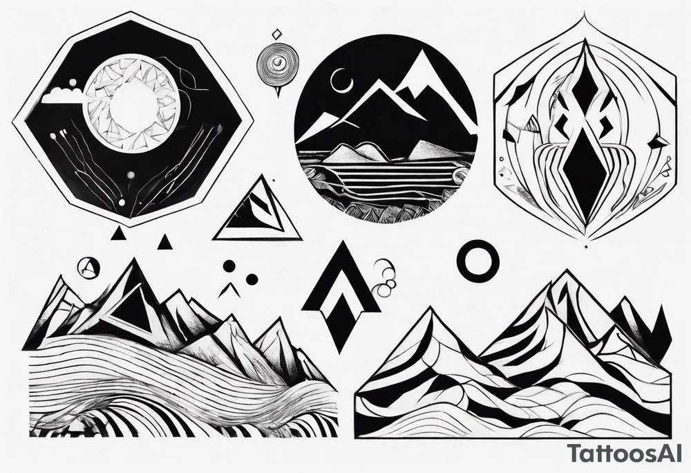 Kora with mountains tattoo idea