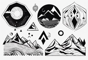 Kora with mountains tattoo idea