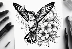 flowers butterflies hummingbird shoulder tattoo tattoo idea