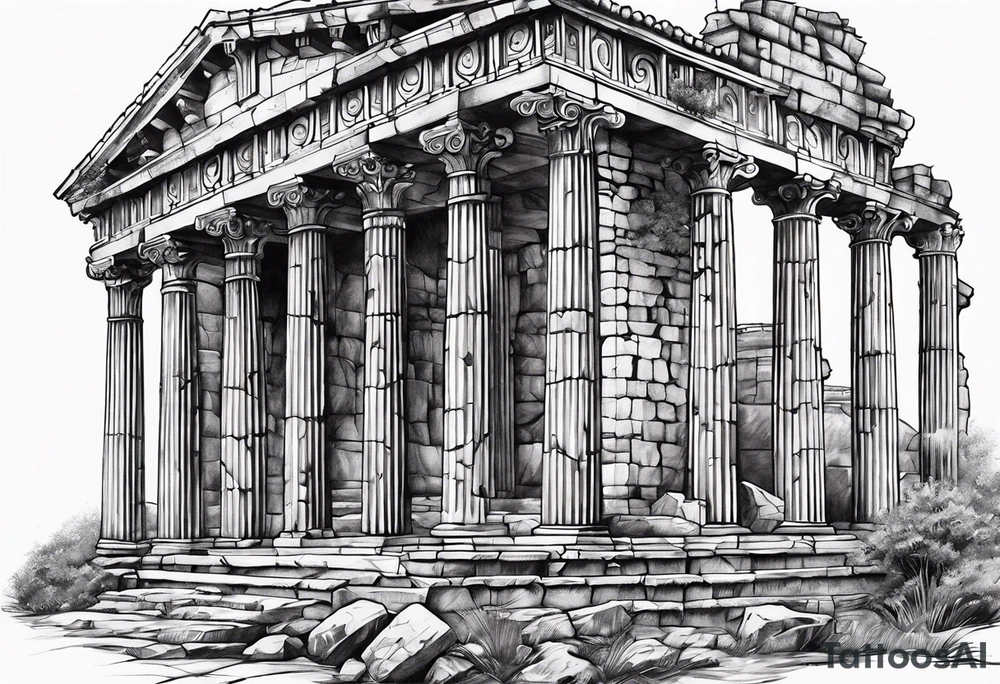 Ancient roman ruins tattoo idea