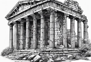 Ancient roman ruins tattoo idea