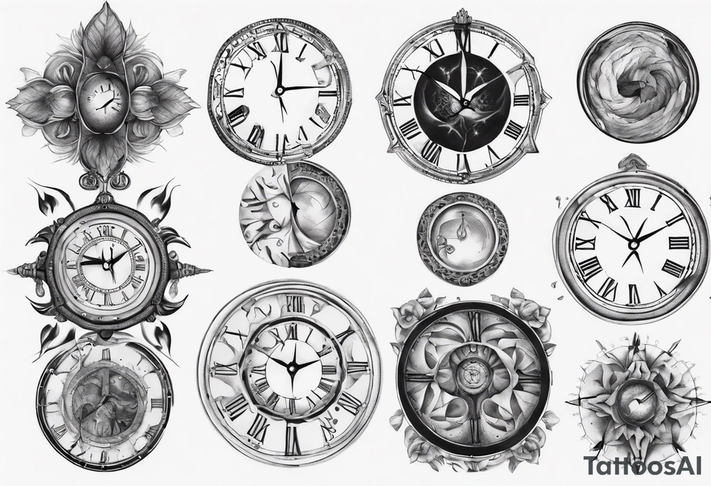Clockface with roman numeral tattoo idea