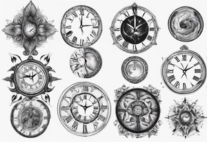Clockface with roman numeral tattoo idea