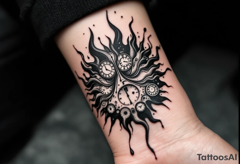 salvadore dali melting clocks tattoo idea
