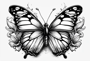 Butterflys and a knife tattoo idea