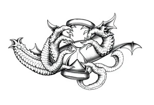 Dragons claws gripping Hourglass tattoo idea