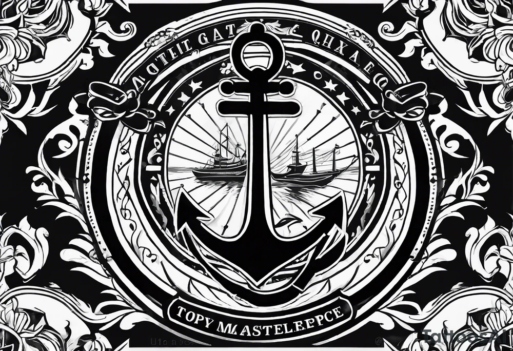 Anchor with ribbon around it with the name Blakely and Jaxton tattoo idea