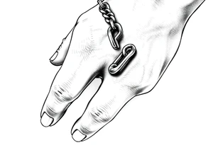 Chains wrapped around wrist going up to thumb and index finger tattoo idea