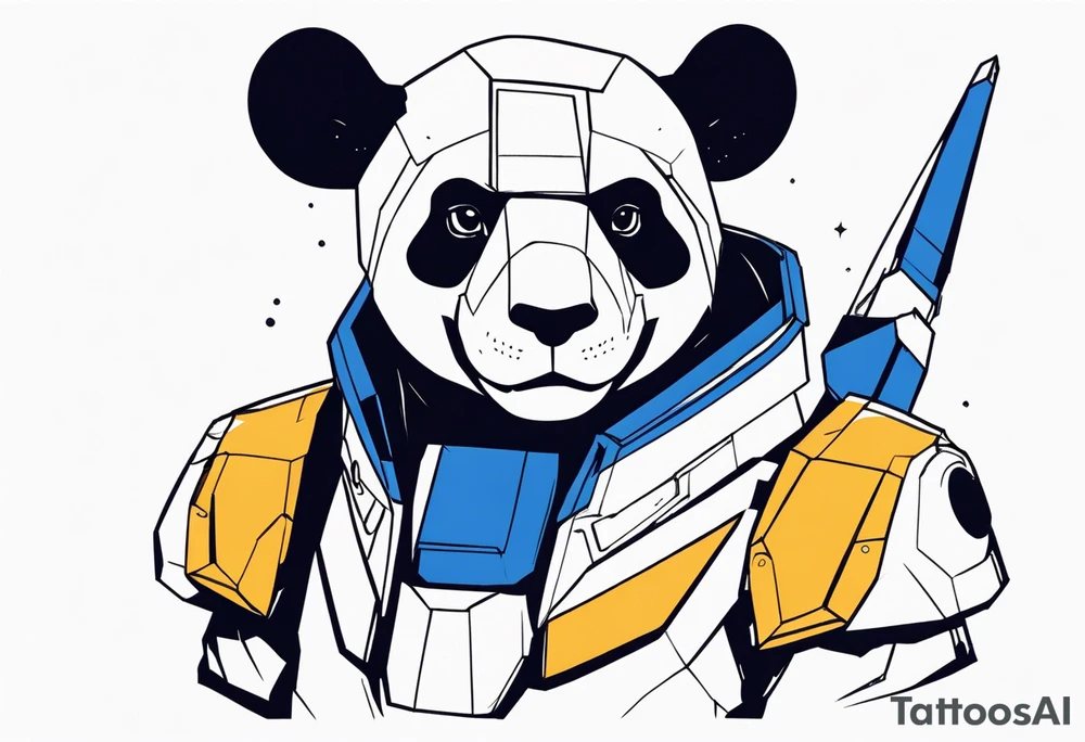 Panda dressed as a gundam tattoo idea