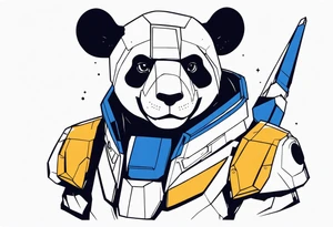 Panda dressed as a gundam tattoo idea