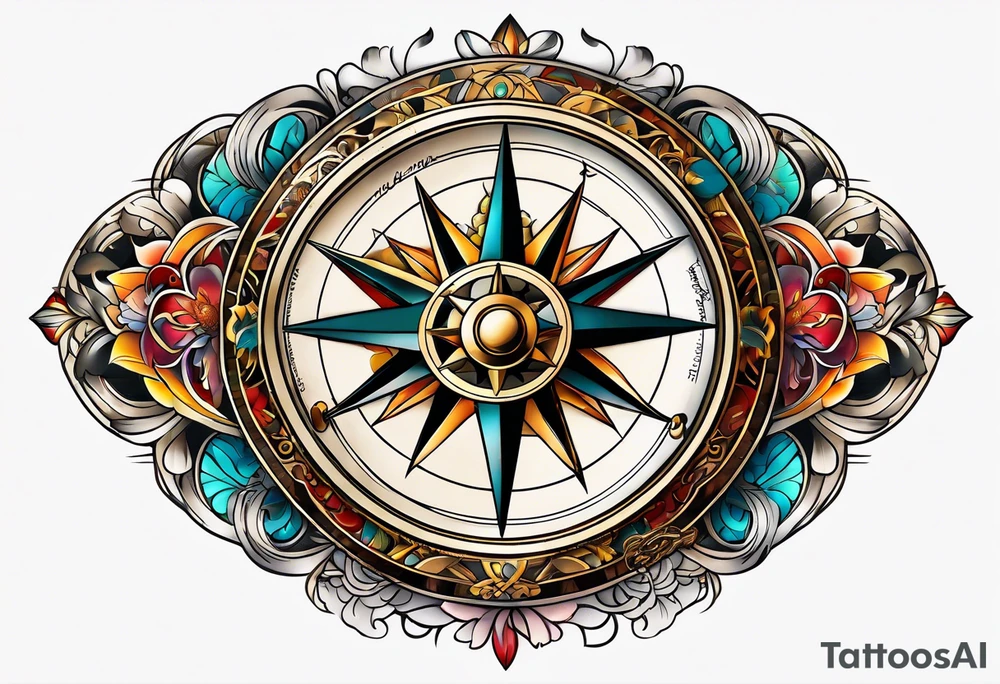 pocket compass tattoo idea