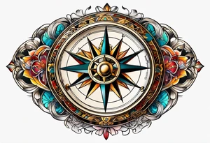 pocket compass tattoo idea