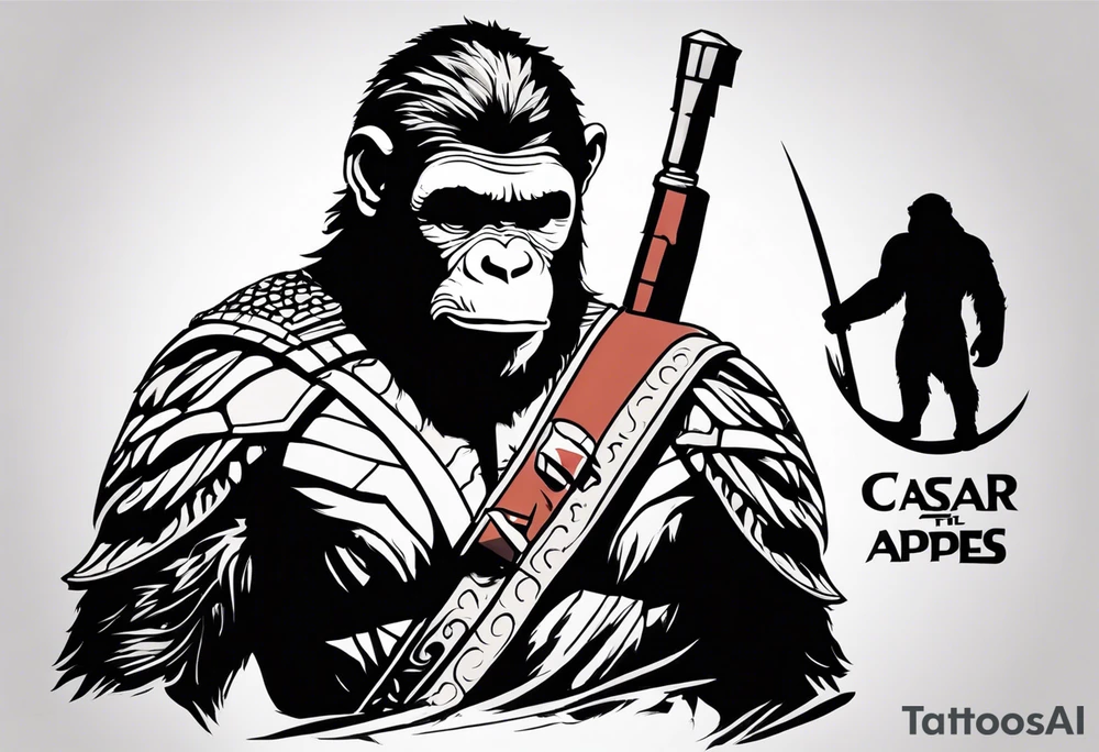 Caeser from the movie planet of the apes tattoo idea