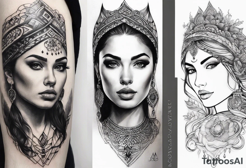 I want a Vertical Tattoo on the Outside of my left forearm. The picture I want is Kosovska Devojka tattoo idea