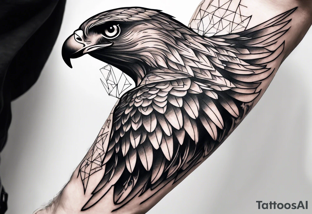 hawk on hand detailed to fit the whole thing tattoo idea