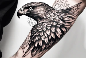hawk on hand detailed to fit the whole thing tattoo idea