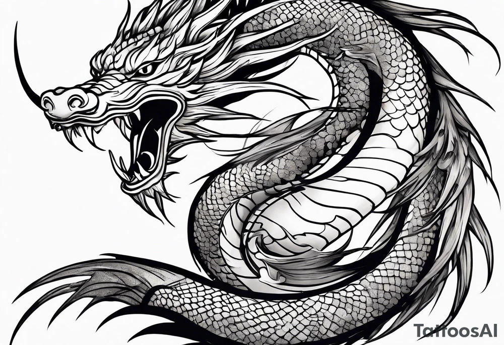 Haku from Spirited Away in dragon form flying wrapping around the wrist and forearm tattoo idea