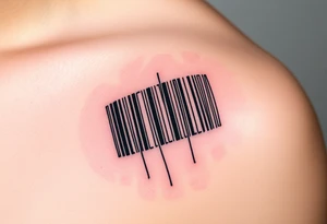 A barcode where the lines glitch and distort at the edges, symbolizing a love that breaks traditional codes. tattoo idea