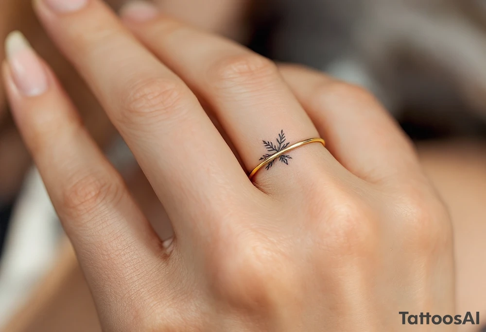 A thin, delicate gold ring tattoo tattoo idea