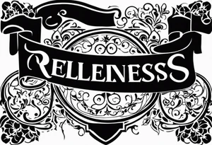 Would like the tattoo to include only the word relentless however I would like the T to be a cross. tattoo idea