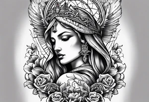 Pain, discipline and catholic religion tattoo idea