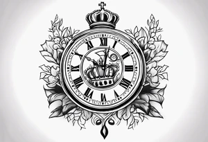 HOPE made with broken clock and king crown tattoo idea