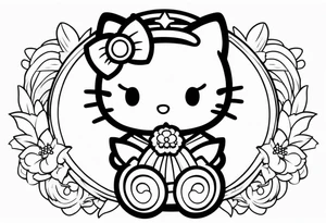 angle hello kitty with halo tattoo idea