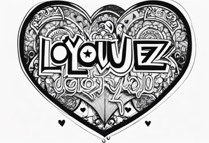 Love yourz written on the interior of the bíceps ,for men, old school and gangsta tattoo idea
