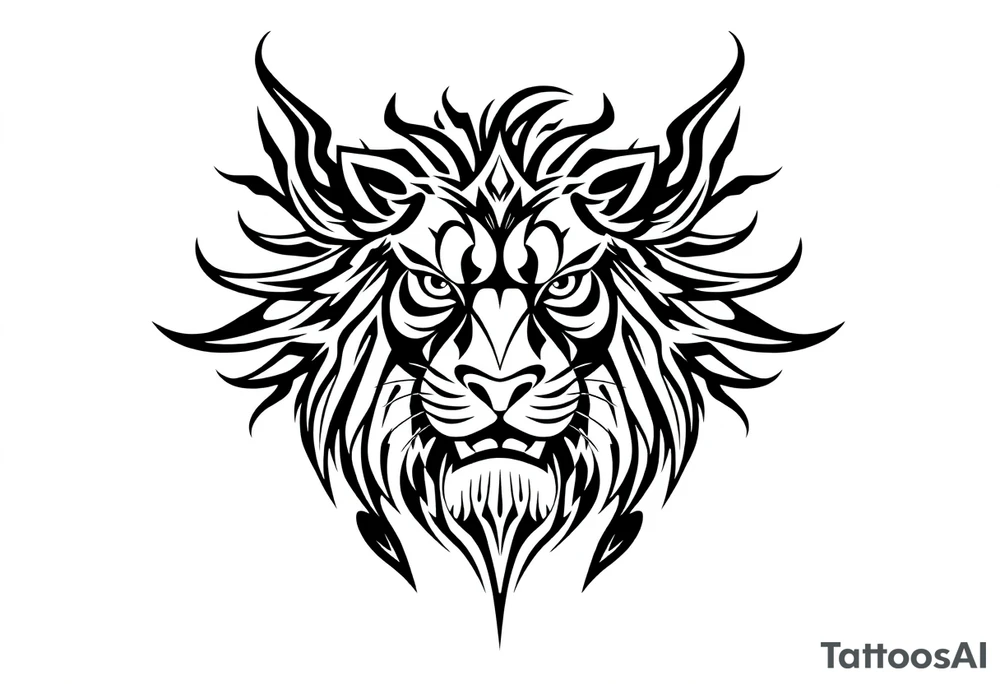 majestic lion tattoo idea