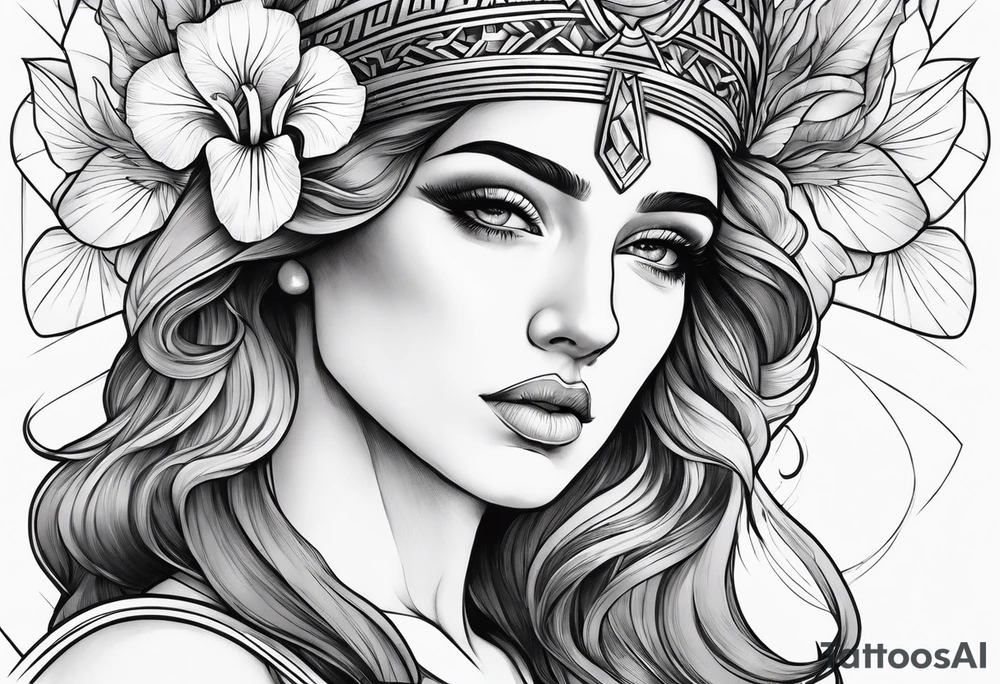 Greek goddess iris tattoo idea