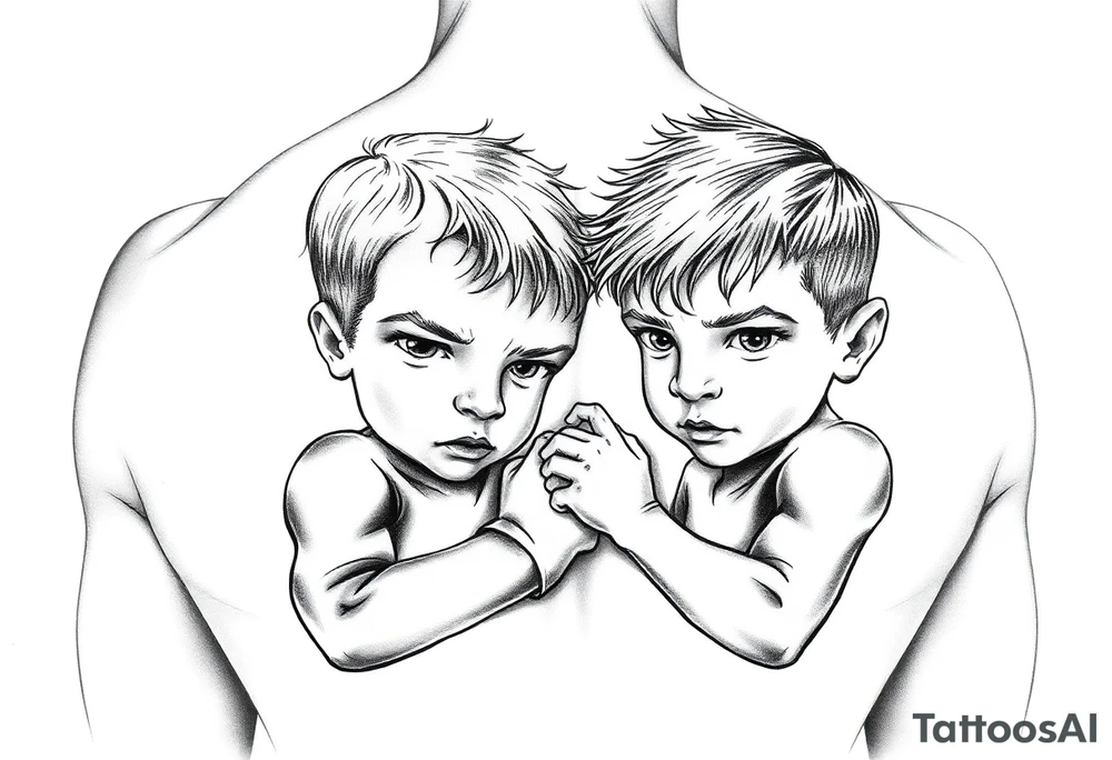 Little boys with day being strong tattoo idea