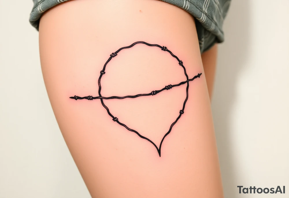 Razor wire shaped in ❤️ no veins tattoo idea